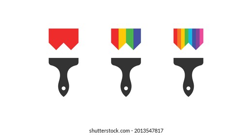 W Paint King Colorful Negative Space Logo Vector 