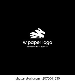 W PAPER LOGO DESIGN VECTOR