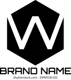 W parcel logo design element