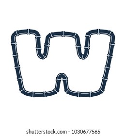 W Pipe Letter Logo Icon Design