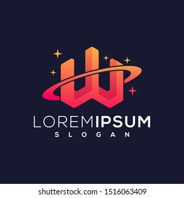 w planet logo design ready to use