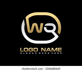 W Q Initial circle logo template vector