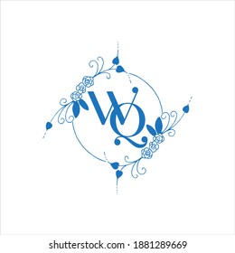 W Q letter logo abstract design on white color background. wq monogram