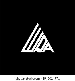 W Q A letter logo creative design on black color background. WQA icon