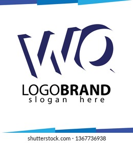 W Q O Initial Letter logo in negative space vector template