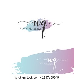 W Q WQ Initial letter handwriting and  signature logo.