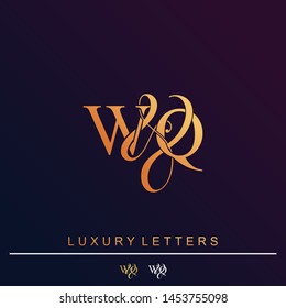 W & Q / WQ logo initial vector mark. Initial letter W and Q WQ logo luxury vector logo template.