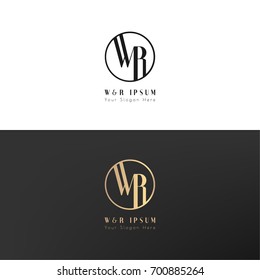 'W' and 'R' combination logo.  Abstract vector illustration.