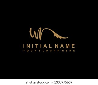 W R Initial Handwriting Logo Template