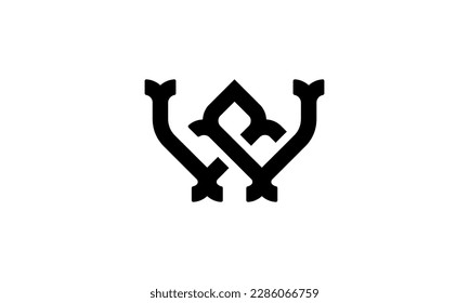 W and R initial logo