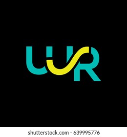 W R  joint letter logo design vector