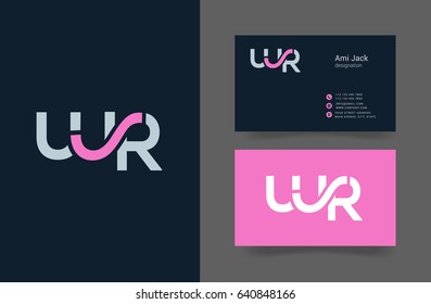 W R joint letter logo design with business card template