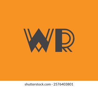 W and R logo design. WR abstract Letters Logo Monogram. This logo design is the process of creating a visual symbol that represents a brand, company, or individual.