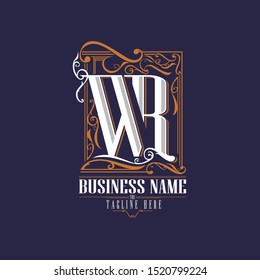 W and R logo, vector. letter based.
art nouveau style