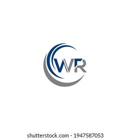 W R Diseño único abstracto del logotipo del vector geométrico