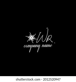 W R WR initial logo handwriting template vector
