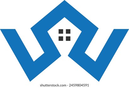 W Plantilla de diseño de logotipo de bienes raíces