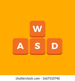 W A S D Keyboard button. Isolated Vector Illustration