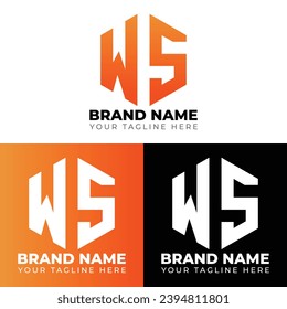 Logotipo de polígono de letras dobles W S, diseño del logotipo de dos letras W S, plantilla de diseño del logotipo del vector creativo minimalista