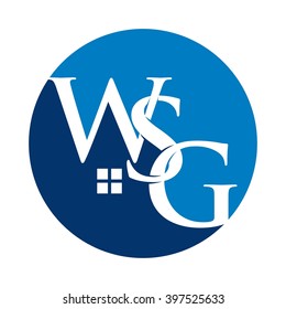 w, s, and g home logo vector.
