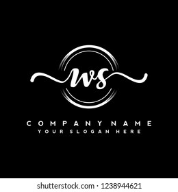 W S Initial handwriting logo vector