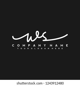 W S Initial handwriting logo vector