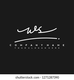W S Initial handwriting logo vector