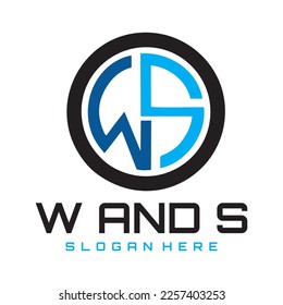 w and s letter logo design vector	