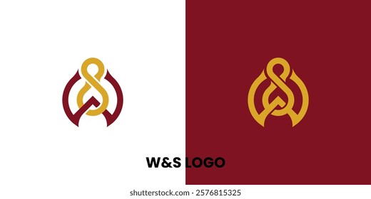 W and s letter logo. Suitable for business logos, brands, brands, interview shows, podcasts, quizzes. Flat Vector Logo Design Template Elements.