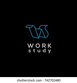 W, S letters business vector logo design template