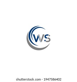 W S Einzigartiges, abstraktes geometrisches Vektorlogo-Design