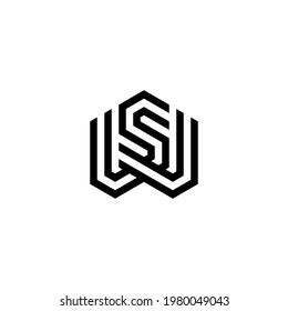 w s ws sw initial logo design vector template