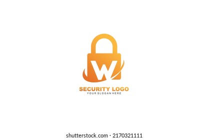 W Security Logo Design Inspiration. Design für Vektorbriefe-Vorlagen für Markenbezeichnungen.
