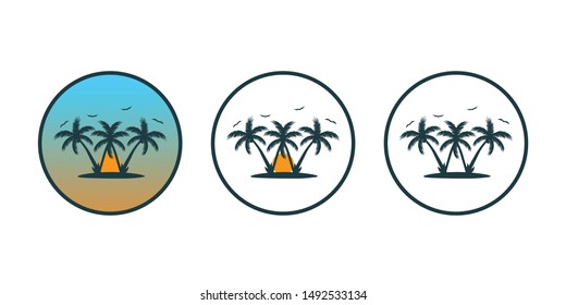 W shaped palm tree logo