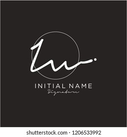 I W Signature initial logo template vector