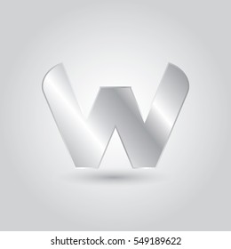 w silver logo letter typography design for brand and company identity