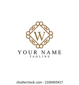 Con el logotipo de la letra del alfabeto monograma oro simple. Diseño de iconos creativos con marco de lujo para empresas y negocios
