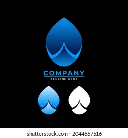 W simple logotype with liquid form like water. Vector files.