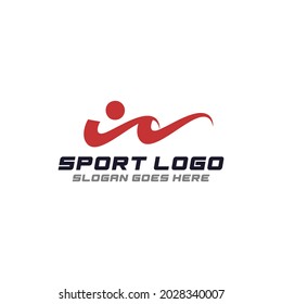 W sport logo. W letter sports theme. suitable for sports identity, business and applications