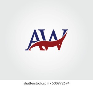 A and W Swoosh Initial Logo Letters For Business Card, Download, Project, Template Design, Vector Element and Business Identity.