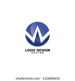 W Symbol in Abstract Round Logo Design