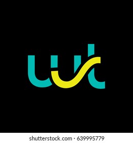 W T  joint letter logo design vector