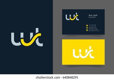 W T joint letter logo design with business card template