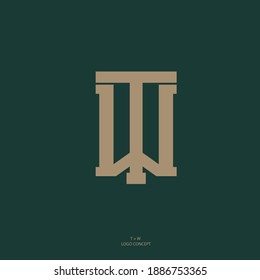 Concepto de logotipo de monograma de W T