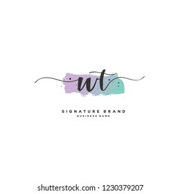 W T WT Initial logo template vector