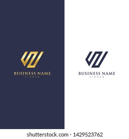 W Tag Logo Template, Mild, Simple, Modern Elegant Logo Vector Design Eps 10 with luxury gold color