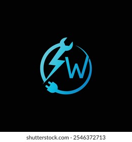 W tech logo design template, W tech logo, W technology vector