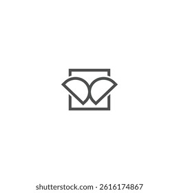 W technology square design logo icon