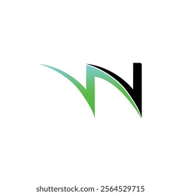 W Text word design Gradient color white background vector