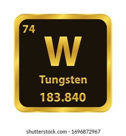 W - Tungsten chemical element icon. The chemical element of the periodic table. Sign with atomic number. 